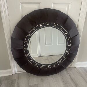 Elegant Black Wall Mirror with Silver Accents